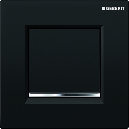 Система пневматического управления смывом писсуара Geberit, смывная клавиша типа 30: черные, глянцевый хром
