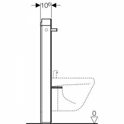 Сантехнический модуль Geberit Monolith для биде, 101 см, с держателем для полотенец: стекло, умбра, алюминий