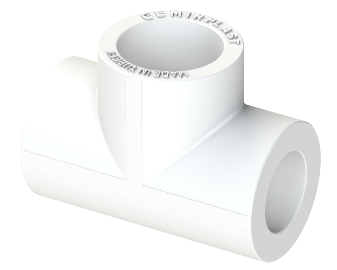 Переходной тройник PP Dу 63X20X63 - белый, SPL-EmirPlast