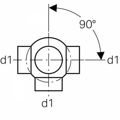 Крестовина двухплоскостная шаровая Geberit PE 88,5°, тройная, соединения 90° смещенные: d=110мм, d1=110мм