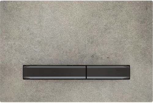 Смывная клавиша Geberit Sigma50, для двойного смыва, цвет металлический хромированный черный: хромированный черный, под бетон