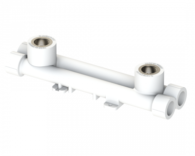 Комплект смесителя регулируемый PP ВР Dу 20X1/2'' - белый, никелированный, SPL-EmirPlast