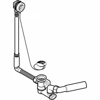 Слив-перелив для ванны Geberit с пробкой, d52, с декоративным комплектом