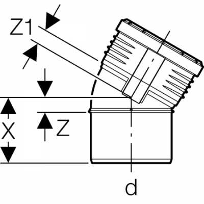 Отвод Geberit Silent-PP: 30°, d=160мм