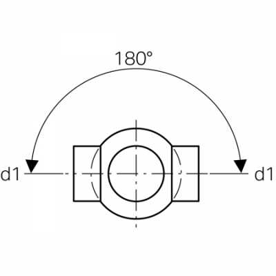 Крестовина шаровая PE 88,5°, соединения 180° смещенные: d=160мм, d1=110мм, Geberit