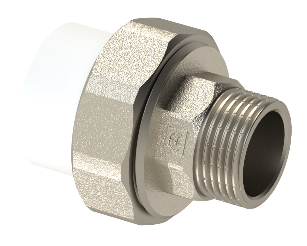 Американка PP НР Dу 20X3/4'' - белый, никелированный, SPL-EmirPlast