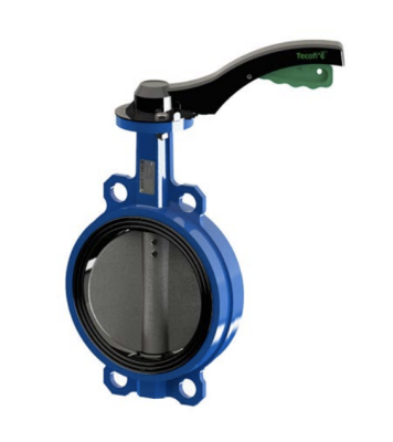 Затвор дисковый поворотный Tecfly VPG4449-02VI, DN250 PN16, межфланцевый, с ручкой, корпус ковкий чугун, диск нержавеющая сталь, манжета Витон, Tecofi