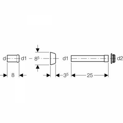 Удлинитель колена смыва в комплекте, с манжетой: d=45мм, Альпийский белый, Geberit