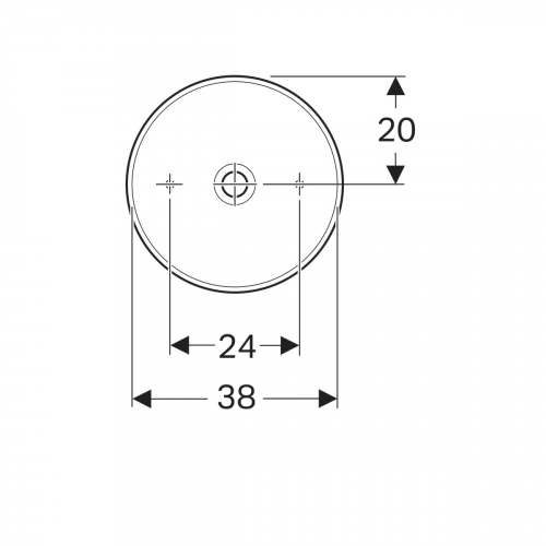 Накладная раковина Geberit VariForm круглой формы: D=40см, Отверстие под смеситель=Без, Перелив=Без, Белый