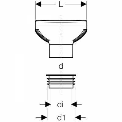 Воздушный клапан GRB90, для Geberit Silent-db20: d=90мм, d1=99.5мм, di=75мм
