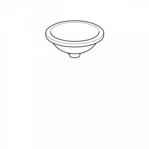 Раковина под столешницу Geberit VariForm круглой формы: D=39см, Отверстие под смеситель=Без, Перелив=Без, Белый