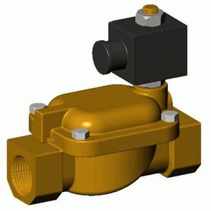 Клапан соленоидный мембранный EV1140 DN 65 PN 10, внутренняя резьба, нормально закрытый, корпус-латунь, уплотнение нитрил, Tecofi