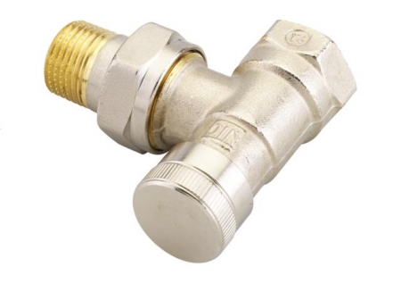 Клапан запорный угловой никелированный RLV Ду 15 Danfoss