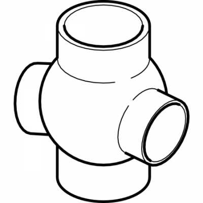 Крестовина шаровая PE 88,5°, соединения 135° смещенные: d=160мм, d1=110мм, Geberit