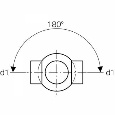 Крестовина шаровая Geberit PE 88,5°, соединения 180° смещенные: d=90мм, d1=90мм