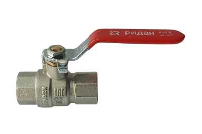 Шаровой полнопроходной кран BVR-R DN20 PN40, Т= 120 °С, внутренняя резьба, рукоятка, корпус-латунь, Ридан