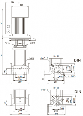 Насос вертикальный многоступенчатый SB 20- 5 F-SQQE 5,5kW