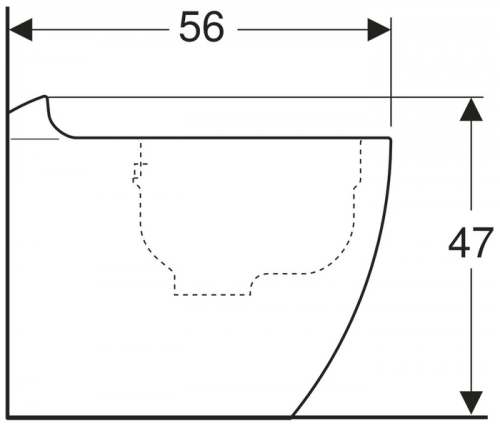 Напольный унитаз вертикальный смыв Geberit Citterio, приставной, закрытая форма, Rimfree: T=56см, Белый / Специальное керамическое покрытие KeraTect