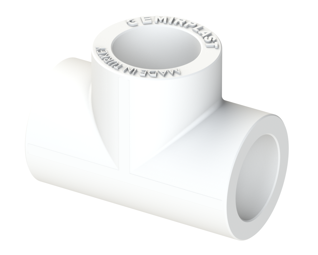 Переходной тройник PP Dу 25X20X25 - белый, SPL-EmirPlast