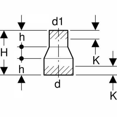 Переход концентрический PE, короткий: d=110мм, d1=63мм, Geberit