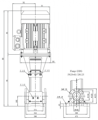 Насос вертикальный многоступенчатый SB 150-4-1 F-SQQE 45kW