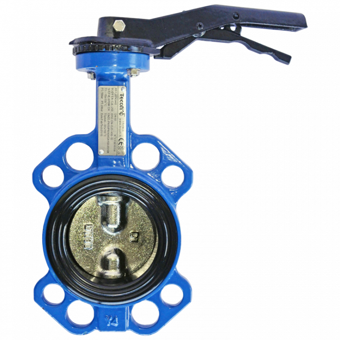 Затвор дисковый VP5449S-02EP PN16 DN 125 поворотный межфланцевый с ручкой, корпус сталь, диск нержавеющая сталь, манжета EPDM, Tecofi