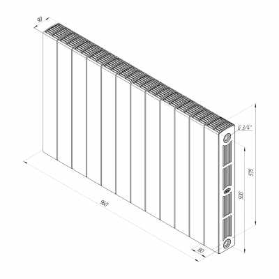 Радиатор биметаллический Rifar SUPReMO 3/4 350/14 Титан