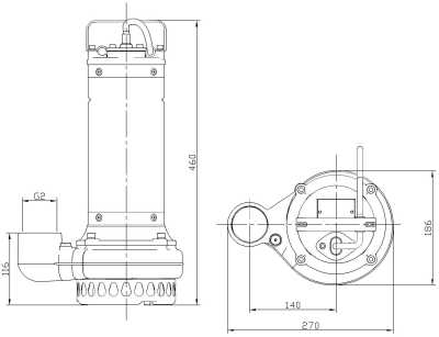 Насос дренажный для высокотемпературных стоков DHT16-26 1,1кВт, 380V/50Hz, 2850об/мин, G2", PN6, Tmax=95°С, AQUASTRONG