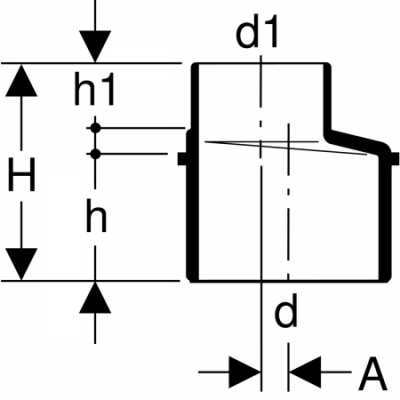 Переход эксцентриковый Silent-db20: d=110мм, d1=90мм, Geberit