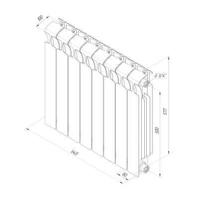 Радиатор биметаллический Rifar Monolit 3/4 500/8 Антрацит