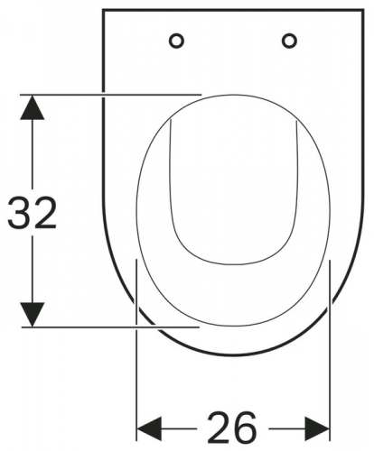 Напольный унитаз вертикальный смыв Geberit Renova, горизонтальный выпуск, полузакрытая форма: T=47.5см, Белый