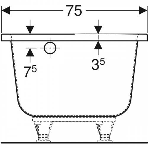 Пятиугольная ванна Geberit Renova: L=160см, B=75см, Выход=Левая