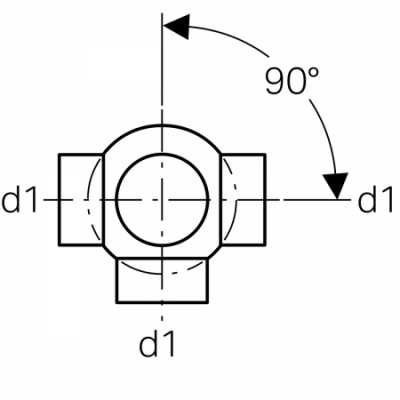 Крестовина двухплоскостная шаровая PE 88,5°, тройная, соединения 90° смещенные: d=160мм, d1=110мм, Geberit