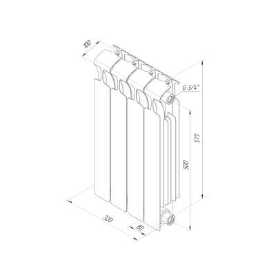 Радиатор биметаллический Rifar Monolit 3/4 500/4 Антрацит