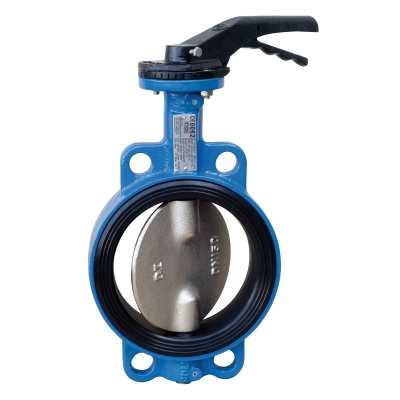 Затвор дисковый VP4458-08EP PN25 DN 150 поворотный межфланцевый с механическим редуктором, корпус и диск ковкий чугун, манжета EPDM, Tecofi