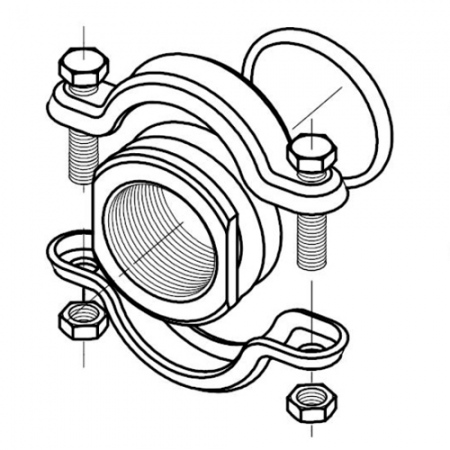 МУФТА CLAMP Clamp with weldingflange FKM, CPL.