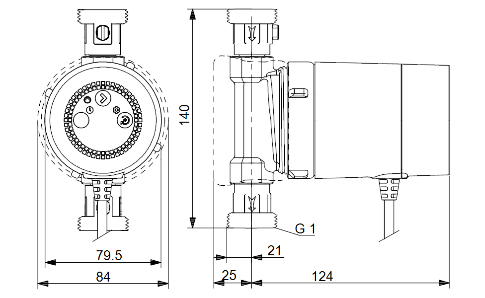 Циркуляционный насос COMFORT 15-14 BXDT PM, 1x230 В, 50 Гц, 7 Вт, вход/выход G 1" PN10, монтажная длина L=140 мм, корпус-латунь, колесо-композит, Grundfos