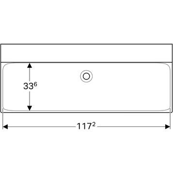 Раковина Geberit Xeno²: B=120см, T=48см, Отверстие под смеситель=Без, Перелив=Без, Белый / Специальное керамическое покрытие KeraTect