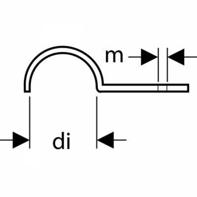 Скоба Geberit для трубы одинарная: 1.0215, di=22мм