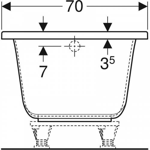Прямоугольная ванна Geberit Renova Plan: L=150см, B=70см