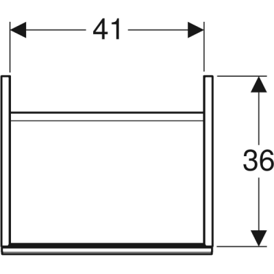 Шкафчик для раковины Geberit Acanto, с одной дверью и сифоном: B=39.5см, H=53.5см, T=24.5см, черный / лакированный матовый, черный / глянцевое стекло