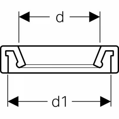 Манжета: d=80–100мм, d мин.=80мм, d макс.=100мм, d1=122мм, Geberit