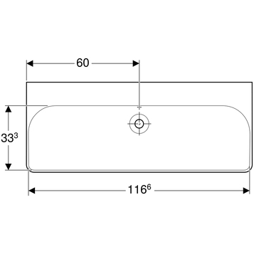 Раковина Smyle Square: 120x48см, Отверстие под смеситель=Без, Перелив=На виду, Белый, Geberit