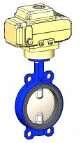 Затвор дисковый поворотный межфланцевый Tecfly с электрическим приводом Nutork, 3Ф-400V, PN16    DN250