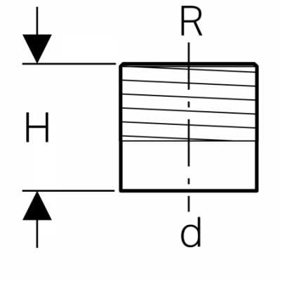 Переходник Geberit PE с наружной резьбой: d=63мм, R=2"