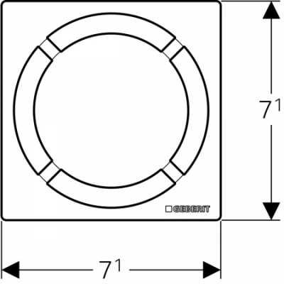 Дизайнерская решетка Geberit Circle, 8 х 8 см