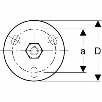 Опорная площадка Geberit, круглая, на 3 отверстия, с соединительной муфтой G 1/2": G=1/2"