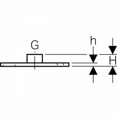 Опорная площадка Geberit прямоугольная, с двумя отверстиями, с соединительной муфтой G: G=1"