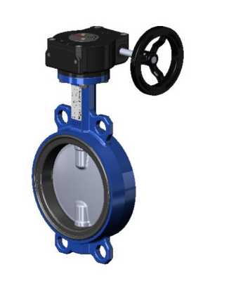 Затвор дисковый VPI4449-08EP DN 65 PN16, поворотный межфланцевый, Tecfly с механическим редуктором, корпус ковкий чугун, диск нержавеющая сталь, манжета EPDM, Tecofi