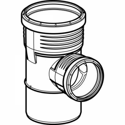 Тройник Geberit Silent-PP 87,5°: d=75мм, d1=75мм